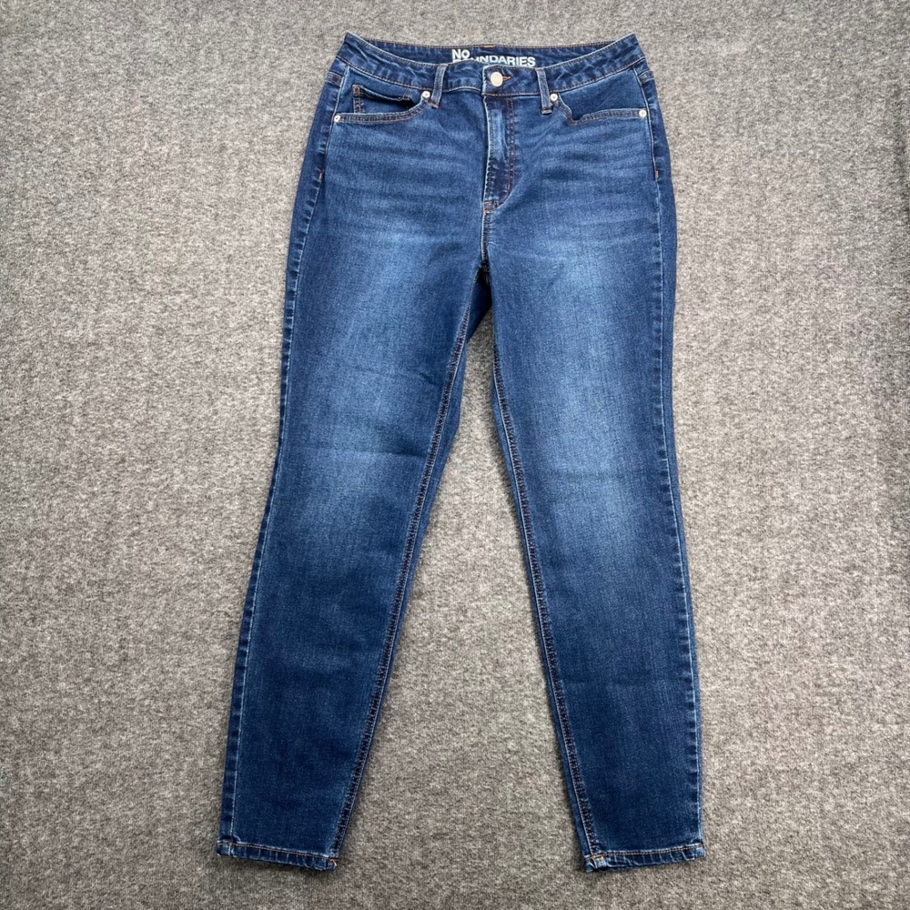No Boundaries Womens High Rise Skinny Jeans Dark Wash Size 12 Stretch Denim